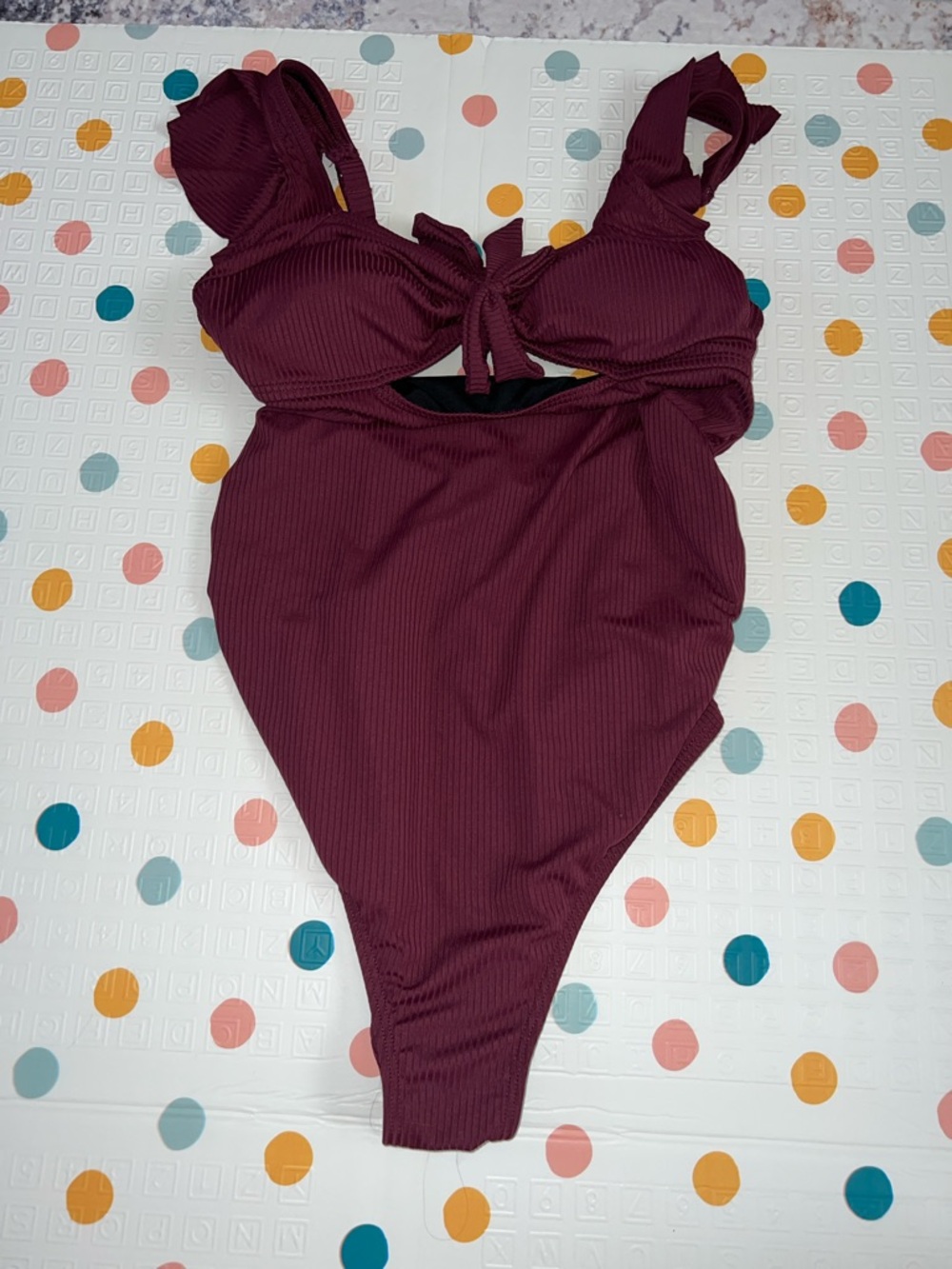 Maternity Women’s Ribbed One-Piece Swimsuit - Burgundy
